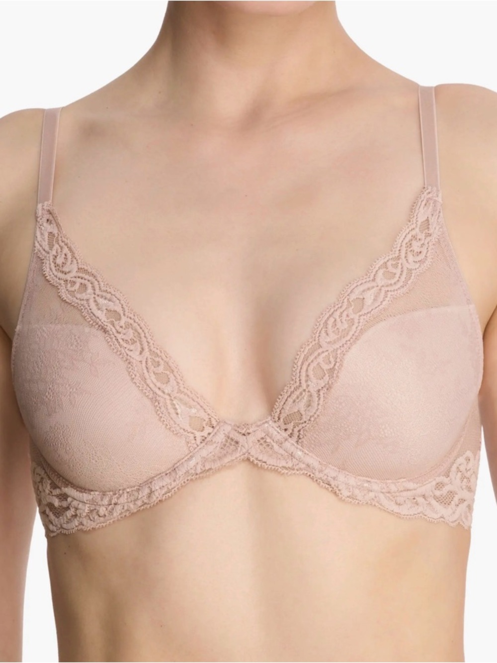 Natori Blush Lace Plunge Underwire Bra